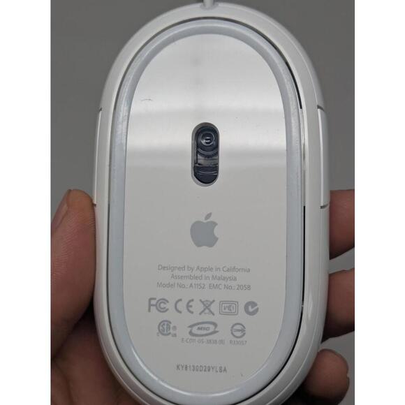 OEM APPLE A1152 Mouse USB WHITE Genuine Wired - Excellent Condition - Picture 3 of 4